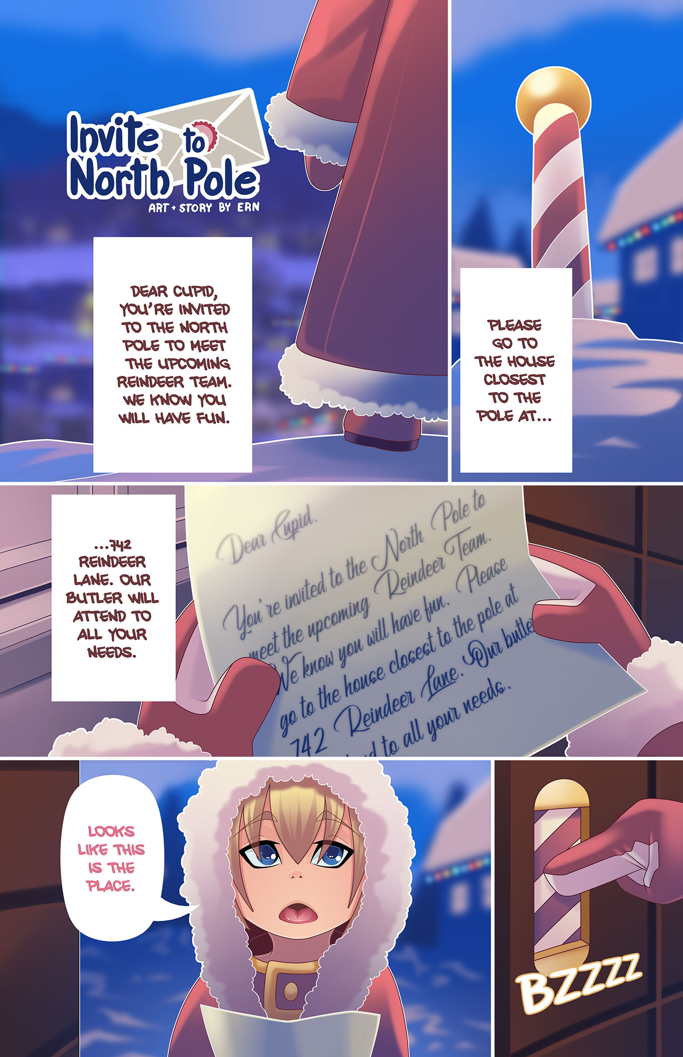 Comic Cover for Invite to North Pole