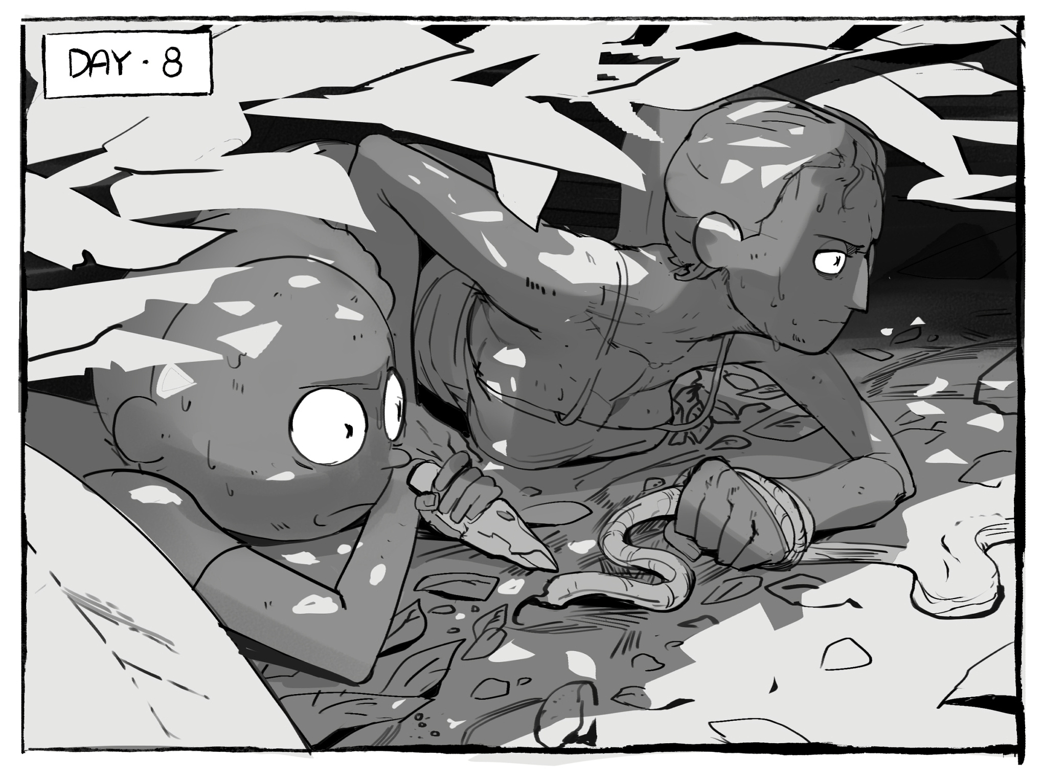 Comic Cover for Me and My Younger Brother Got Stranded in Some Alien Planet