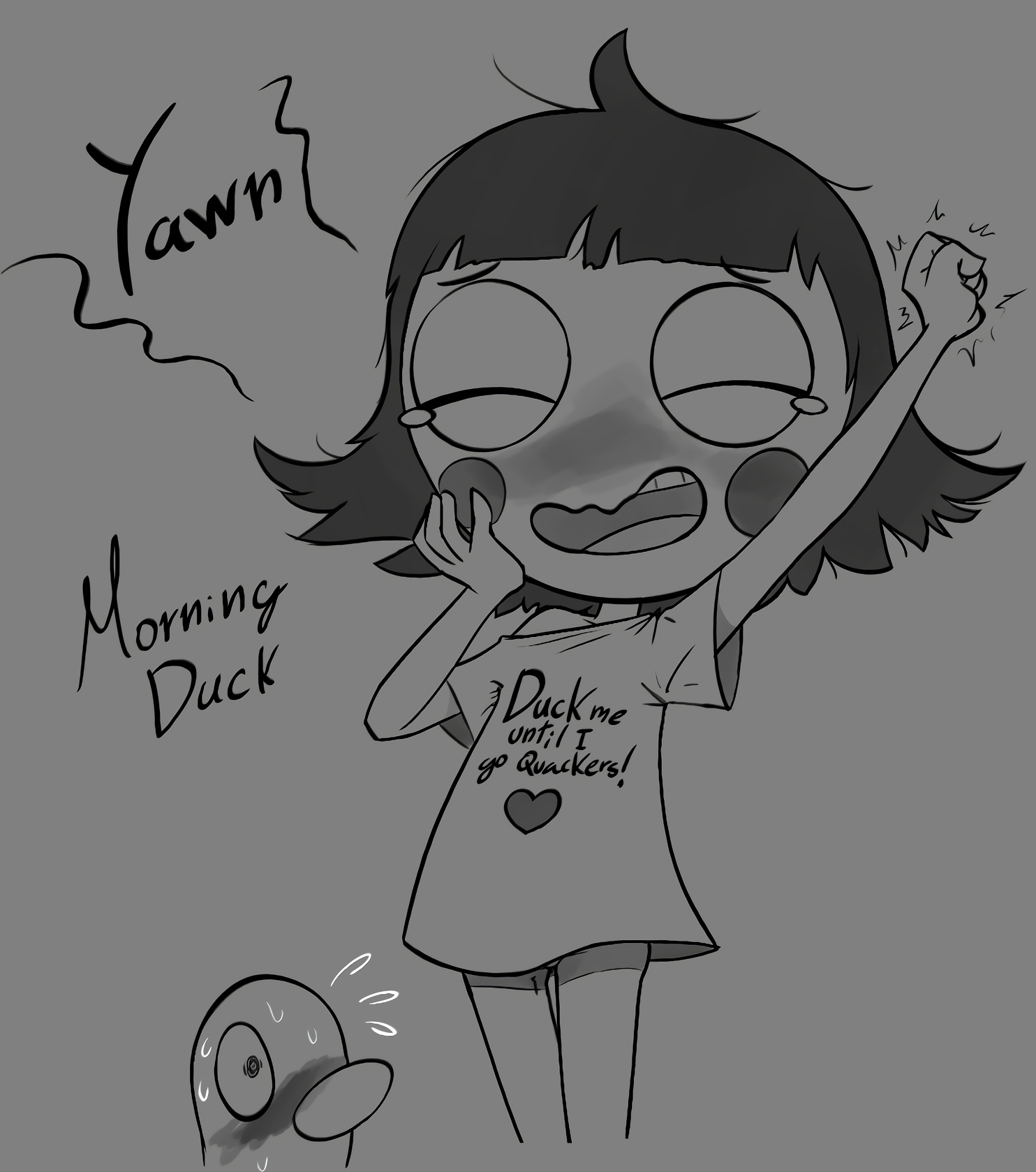 Comic Cover for Sarah and Duck Greyscale Set