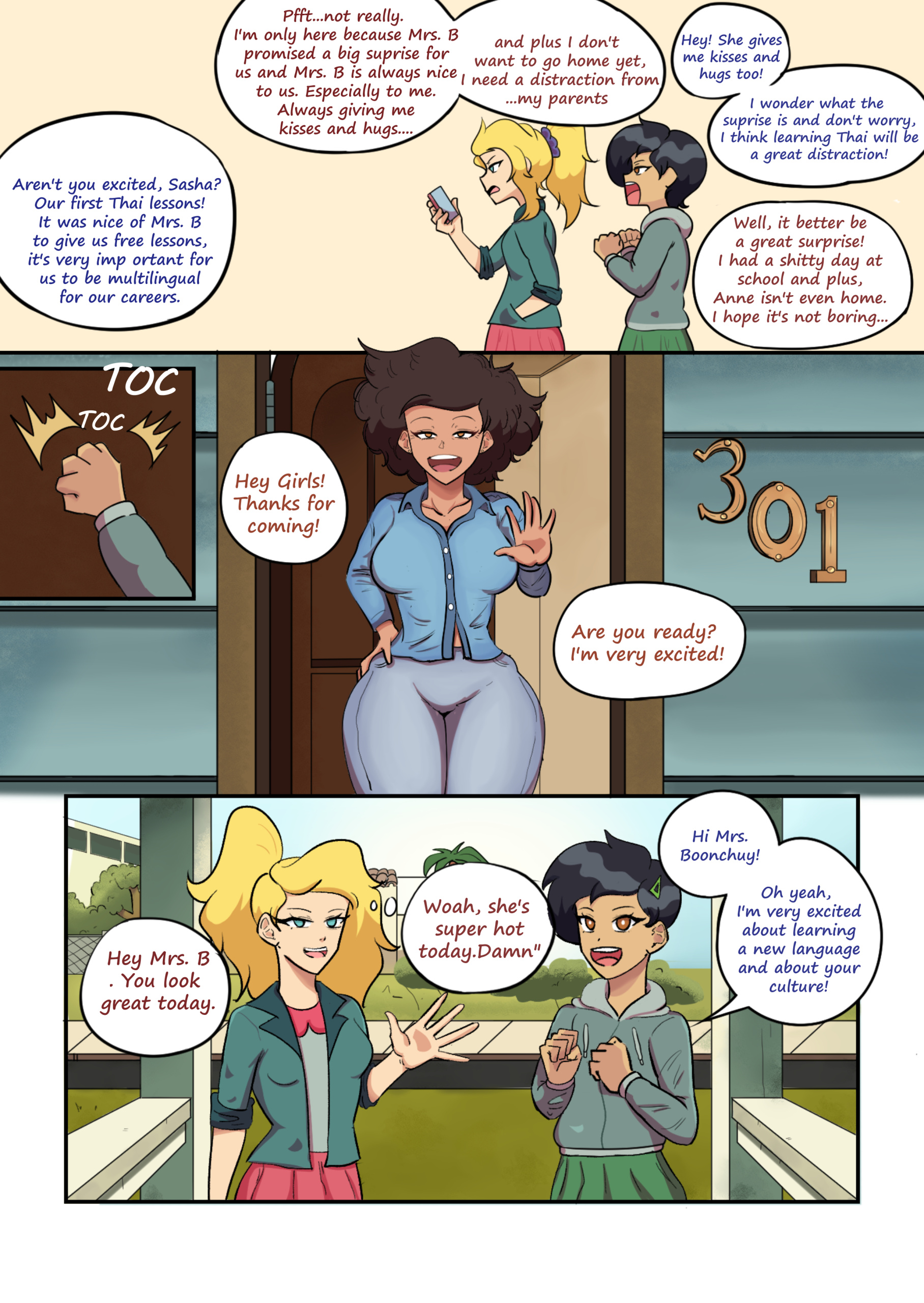Comic Cover for Thai Lessons with Mrs. Boonchuy